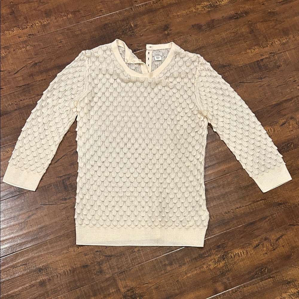 Chic Cream Textured Knit Top